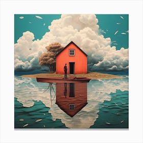 Man Cottage House Canvas Print