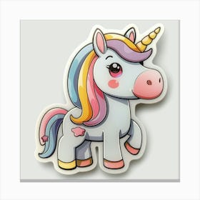 Unicorn Sticker 131 Canvas Print