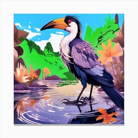 Horned Stork Canvas Print