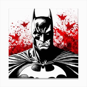 Batman Portrait Ink Painting (23) Canvas Print