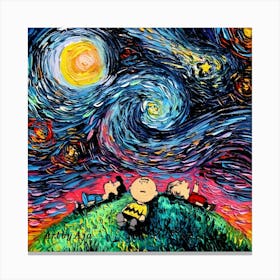 Charlie Pop Culture Painting Starry Night Van Gogh Canvas Print