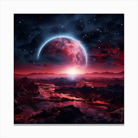 Red Planet In Space Canvas Print