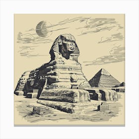 A Sphinx In Giza Hand Drawn Sketch Illustration 1719991311 1 Canvas Print