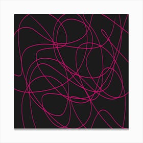 Abstract Pink Lines On Black Background Canvas Print