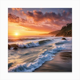 Sunset At The Beach 3 Canvas Print