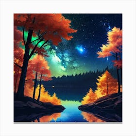 Night Sky With Trees 1 Canvas Print