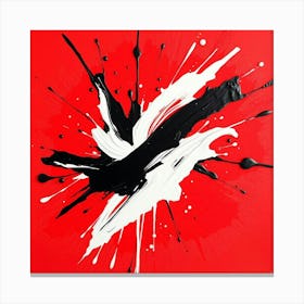 Black And Red Splash Canvas Print