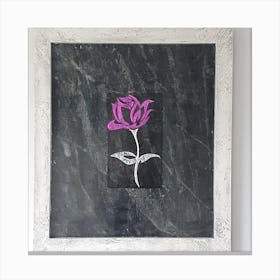 Rose On Chalkboard Canvas Print