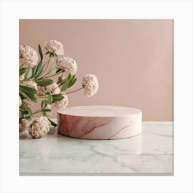 Pink Marble Cake Stand 6 Canvas Print