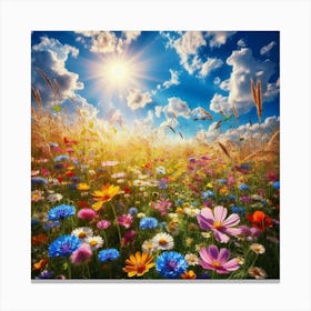 Wildflowers In The Meadow 3 Canvas Print