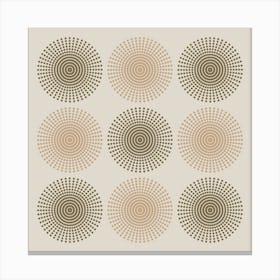 ARIES MANDALA Calming Boho Meditation Abstract Geometric in Earthy Brown and Sand on Beige Canvas Print