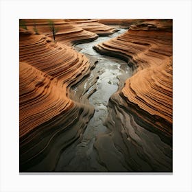 Firefly Erosion, Curves, Water, Natural, Landscape, Geology, Smooth, Texture, Flow, Exposure, River, (11) Canvas Print