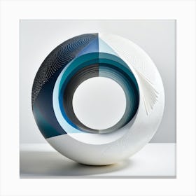 Circle Of Blue And White Canvas Print