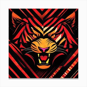 A Silhouette Design Of A Tiger T Shirt Art 3d Vector Art Cute And Quirky Bright Bold Colorful B 676586896 Canvas Print