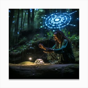 Shaman In The Forest Canvas Print