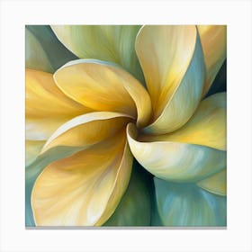 Yellow And Blue Flower Canvas Print