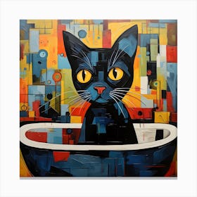 Bathtub Cat 3 Canvas Print