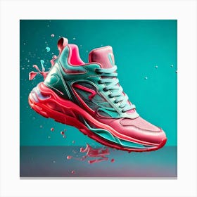 Firefly Floating Turquoise And Pink Sneaker With Bold Design 92948 Canvas Print