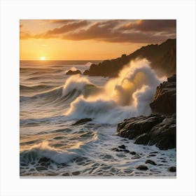 Sunset On The Coast Canvas Print