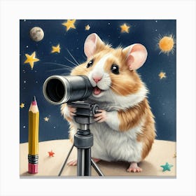 Hamster With Telescope 6 Canvas Print