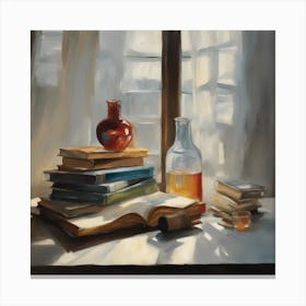 Book And Bottle Canvas Print