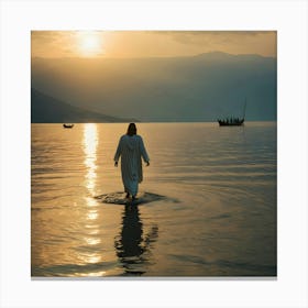 Jesus Walking In The Water 9 Canvas Print