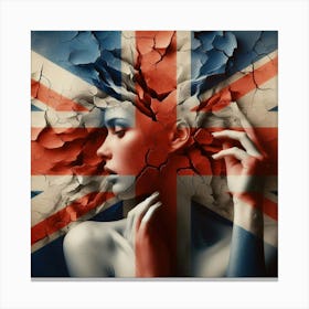 A british flag, a woman 3 Canvas Print