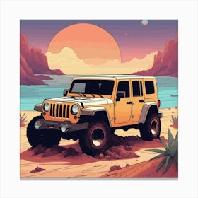 Jeep In The Desert 9 Canvas Print