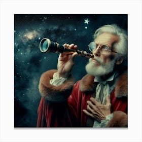 a man Looking Through Telescope Canvas Print