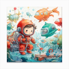 Little Astronaut 2 Canvas Print