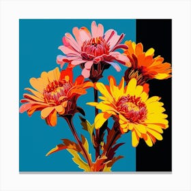 Andy Warhol Style Pop Art Flowers Gaillardia 2 Square Canvas Print