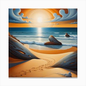 Sunset On The Beach Canvas Print