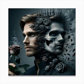 Man Holding A Rose 1 Canvas Print