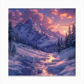 Winter Landscape Painting Canvas Print