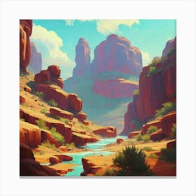 Landscape of valley rocks 11 Canvas Print