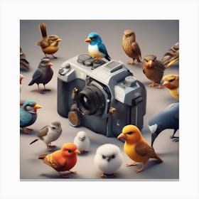 Birds And Camera 1 Canvas Print
