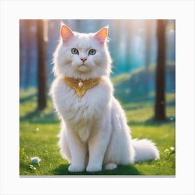 Cat With A Golden Collar Canvas Print