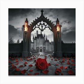 Dark goth castle Canvas Print