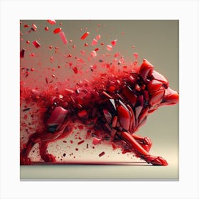 Dog from red glass Canvas Print