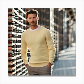 Man In A Yellow Sweater Canvas Print