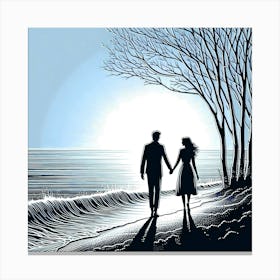 Creative Love And Relationship Illustration 8 Canvas Print