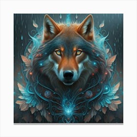 Wolf In The Rain 1 Canvas Print