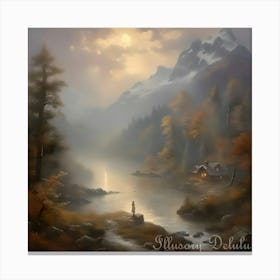 A Misty Mountain Morning Canvas Print