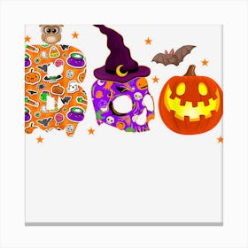 Boo With Spiders And Witch Hat Skull Halloween Canvas Print