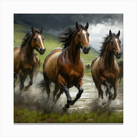 Horses Galloping Canvas Print