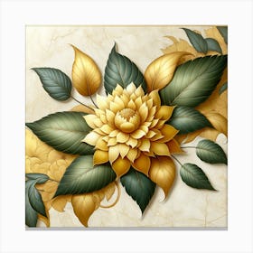 Gold Flower Painting Canvas Print