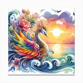 Swan Painting Canvas Print