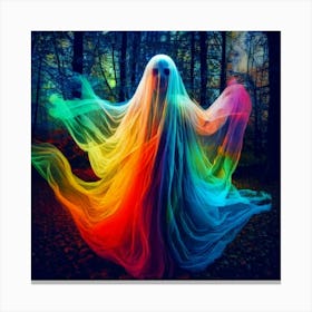 Firefly Haunting, Polychrome, Banshee, Ghostly, Ethereal, Spectral, Eerie, Vibrant, Mysterious, Chil (1) Canvas Print