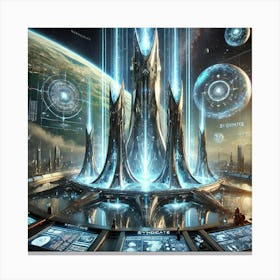 Mirror Spires Scifi Canvas Print