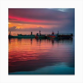 Sunset At The Docks 1 Canvas Print